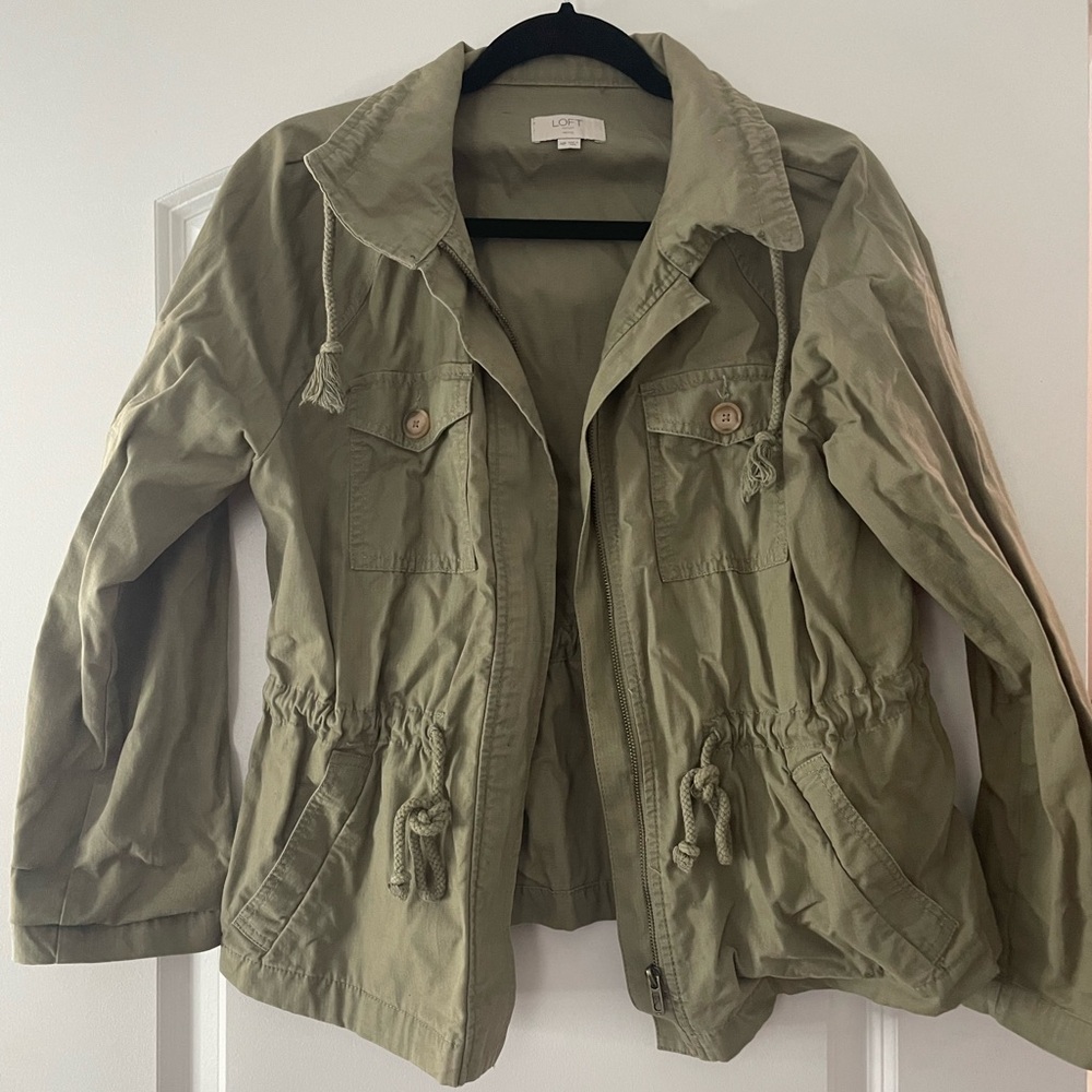 Green canvas lightweight loft jacket